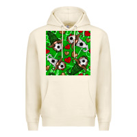Tofu soccer gnomes and hearts seamless pattern Premium Hoodie - BundleAndBundleShop