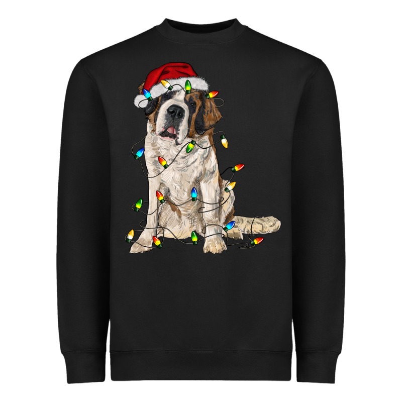 Saint Bernard With Christmas Lights Heavyweight Sweatshirt by RanaPortraitStore | Teevron