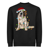 Black saint bernard with christmas lights Heavyweight Sweatshirt - RanaPortraitStore