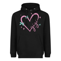 Black gigi with heart and ribbons Heavyweight Hoodie - MaliasSmallBusiness