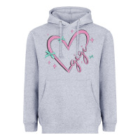 Heather Grey gigi with heart and ribbons Heavyweight Hoodie - MaliasSmallBusiness