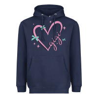 Navy gigi with heart and ribbons Heavyweight Hoodie - MaliasSmallBusiness