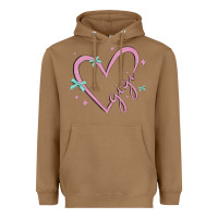 Toasted Coconut gigi with heart and ribbons Heavyweight Hoodie - MaliasSmallBusiness