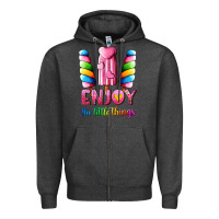 Charcoal Heather enjoy the little things Zipper Hoodie - AdoDesignShop