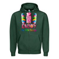 Sports Green enjoy the little things Zipper Hoodie - AdoDesignShop