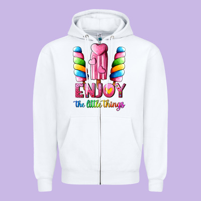 Enjoy The Little Things Zipper Hoodie Designed By Adodesignshop