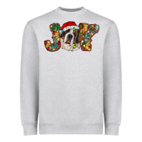 Heather Grey Saint Bernard Christmas joy, Heavyweight Sweatshirt - RanaPortraitStore