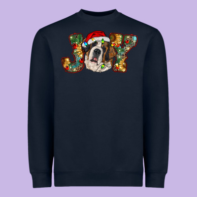 Saint Bernard Christmas Joy, Heavyweight Sweatshirt Designed By Ranaportraitstore