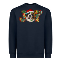 Navy Saint Bernard Christmas joy, Heavyweight Sweatshirt - RanaPortraitStore