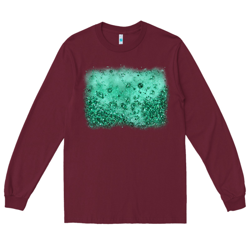 Green Glitter Background Long Sleeve Tee by JahusDesignShop | Teevron