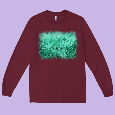 Green Glitter Background Long Sleeve Tee Designed By Jahusdesignshop