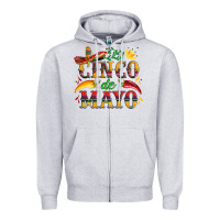 Heather Grey cinco de mayo with pepper and sombrero Zipper Hoodie - Artiststas