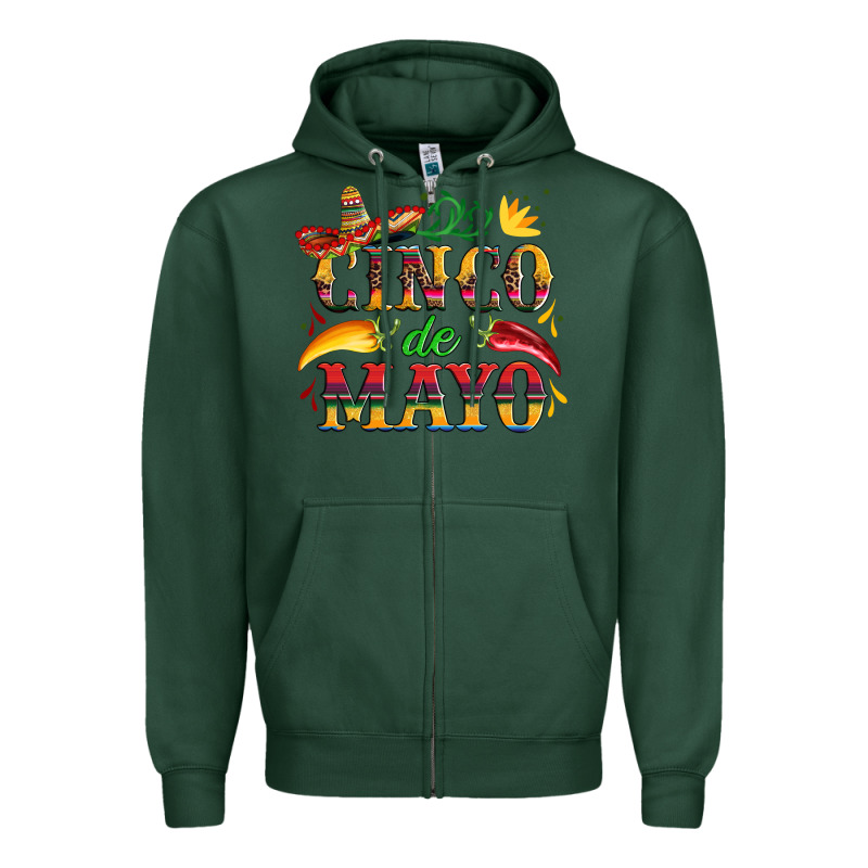 Cinco De Mayo With Pepper And Sombrero Zipper Hoodie by Artiststas | Teevron