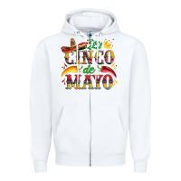 White cinco de mayo with pepper and sombrero Zipper Hoodie - Artiststas