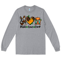 Heather Grey peace love camp ado Long Sleeve Tee - AdoDesignShop
