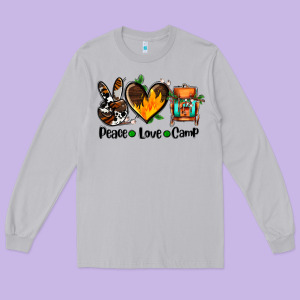 Peace Love Camp Ado Long Sleeve Tee Designed By Adodesignshop