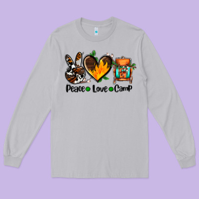 Peace Love Camp Ado Long Sleeve Tee Designed By Adodesignshop