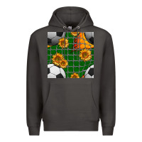 Smoke soccer balls and sunflowers with goal nets seamless pattern Premium Hoodie - BundleAndBundleShop