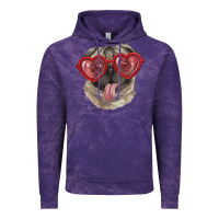 Cloud Purple pug with love glasses Vintage Hoodie - RanaPortraitStore