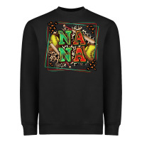 Black softball nana with leopard Heavyweight Sweatshirt - Zillion Design Studio