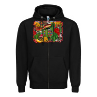 Black mexican cacti background Zipper Hoodie - Artiststas