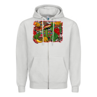 Dove Grey mexican cacti background Zipper Hoodie - Artiststas
