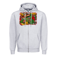 Heather Grey mexican cacti background Zipper Hoodie - Artiststas