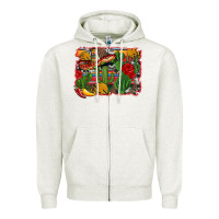 Oatmeal Heather mexican cacti background Zipper Hoodie - Artiststas
