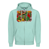 Seafoam mexican cacti background Zipper Hoodie - Artiststas
