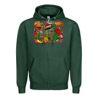 Sports Green mexican cacti background Zipper Hoodie - Artiststas