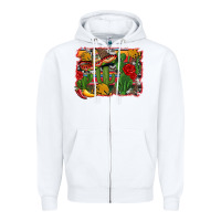 White mexican cacti background Zipper Hoodie - Artiststas