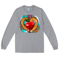 Heather Grey teacher heart pen Long Sleeve Tee - AdoDesignShop