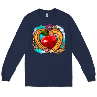 Navy teacher heart pen Long Sleeve Tee - AdoDesignShop