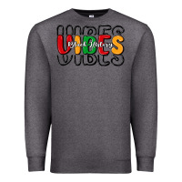 Charcoal Heather black history vibes Premium Sweatshirt - MaliasSmallBusiness