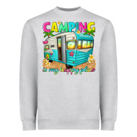 Heather Grey camping is my happy place Heavyweight Sweatshirt - texasbilliewilder