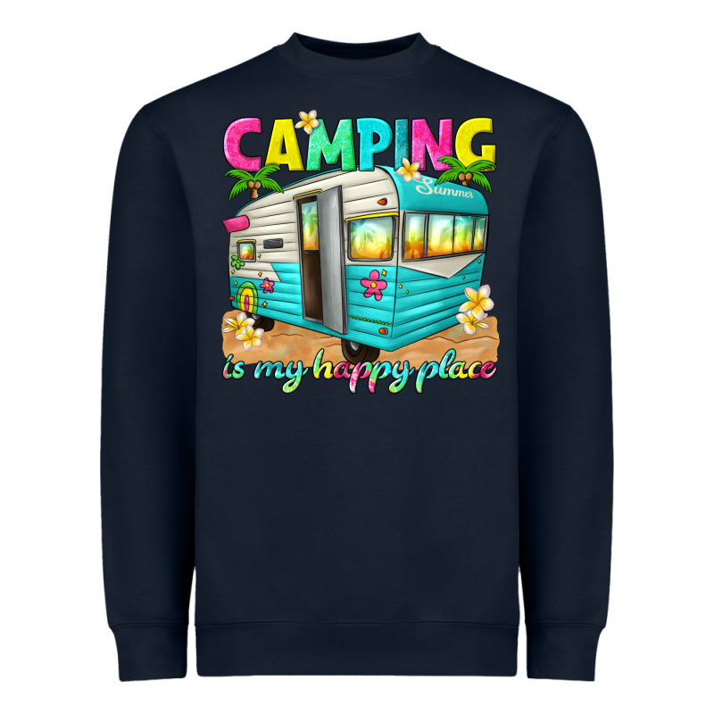 Camping Is My Happy Place Heavyweight Sweatshirt by texasbilliewilder | Teevron