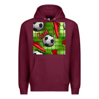 Burgundy soccer shoes goal seamless pattern Premium Hoodie - BundleAndBundleShop