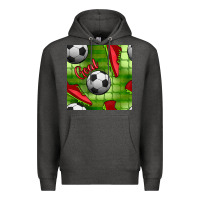 Charcoal Heather soccer shoes goal seamless pattern Premium Hoodie - BundleAndBundleShop
