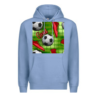 Colony Blue soccer shoes goal seamless pattern Premium Hoodie - BundleAndBundleShop
