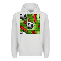 Dove Grey soccer shoes goal seamless pattern Premium Hoodie - BundleAndBundleShop