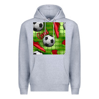 Heather Grey soccer shoes goal seamless pattern Premium Hoodie - BundleAndBundleShop