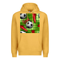 Mustard soccer shoes goal seamless pattern Premium Hoodie - BundleAndBundleShop