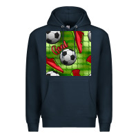 Navy soccer shoes goal seamless pattern Premium Hoodie - BundleAndBundleShop