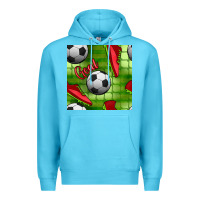 Ocean Blue soccer shoes goal seamless pattern Premium Hoodie - BundleAndBundleShop