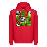 Red soccer shoes goal seamless pattern Premium Hoodie - BundleAndBundleShop