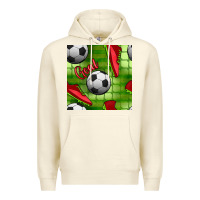 Sandshell soccer shoes goal seamless pattern Premium Hoodie - BundleAndBundleShop