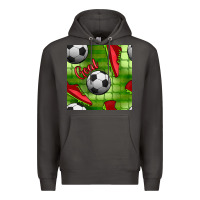 Smoke soccer shoes goal seamless pattern Premium Hoodie - BundleAndBundleShop