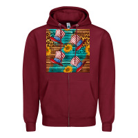 Burgundy celebrity hat with leopard Zipper Hoodie - BundleAndBundleShop