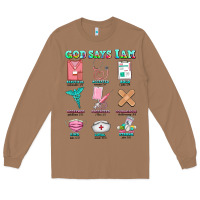 Toasted Coconut nurse god says i am  nurse elements Long Sleeve Tee - AdoDesignShop