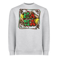 Heather Grey softball mama with leopard Heavyweight Sweatshirt - Zillion Design Studio